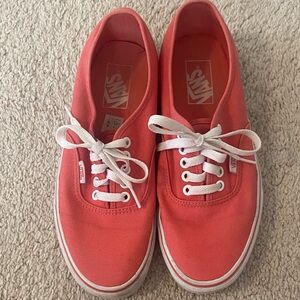 Vans Women's Coral Pink Canvas Low-Top Sneakers
